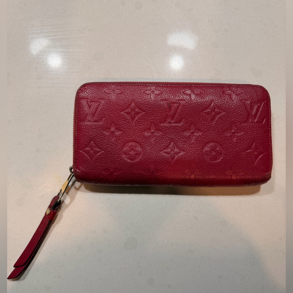 SOLD Louis Vuitton Empreinte Zippy Wallet Red Cerise Zip Around